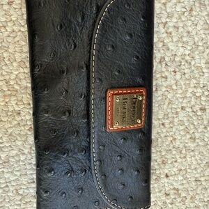 Dooney & Bourke Black Ostrich Embossed Clutch